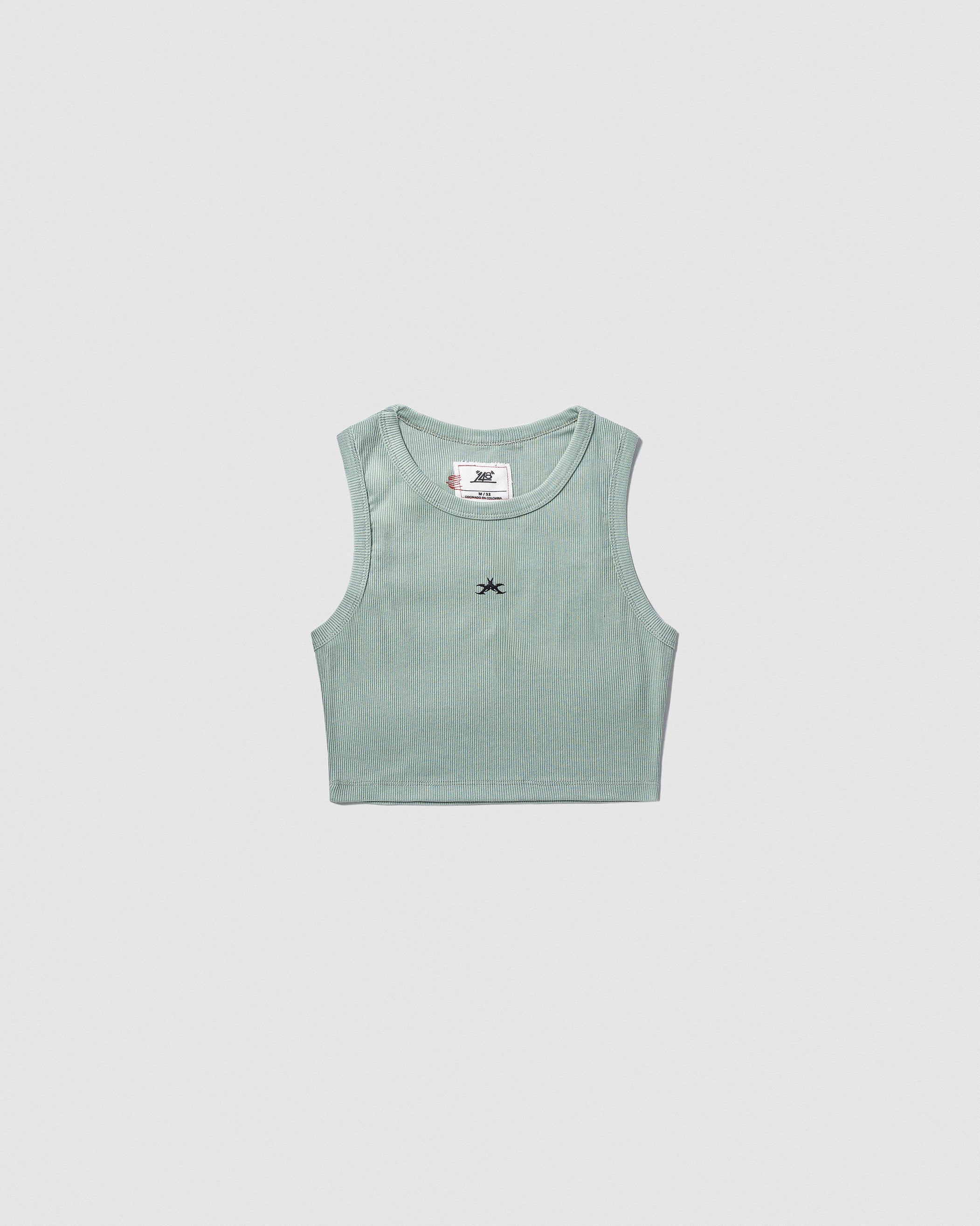 PARSE X 148 RIB CROP TOP GREEN