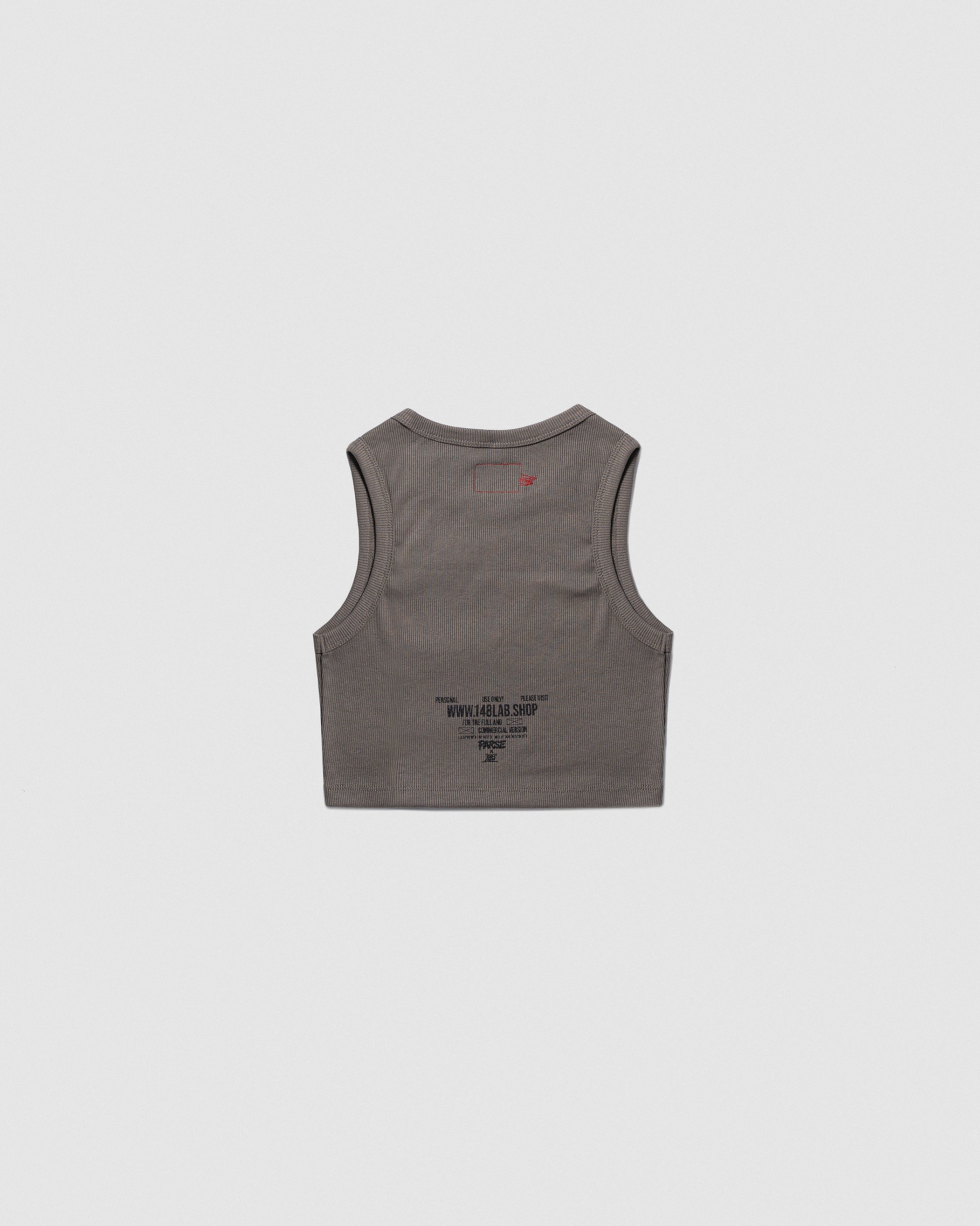 PARSE X 148 RIB CROP TOP GREY