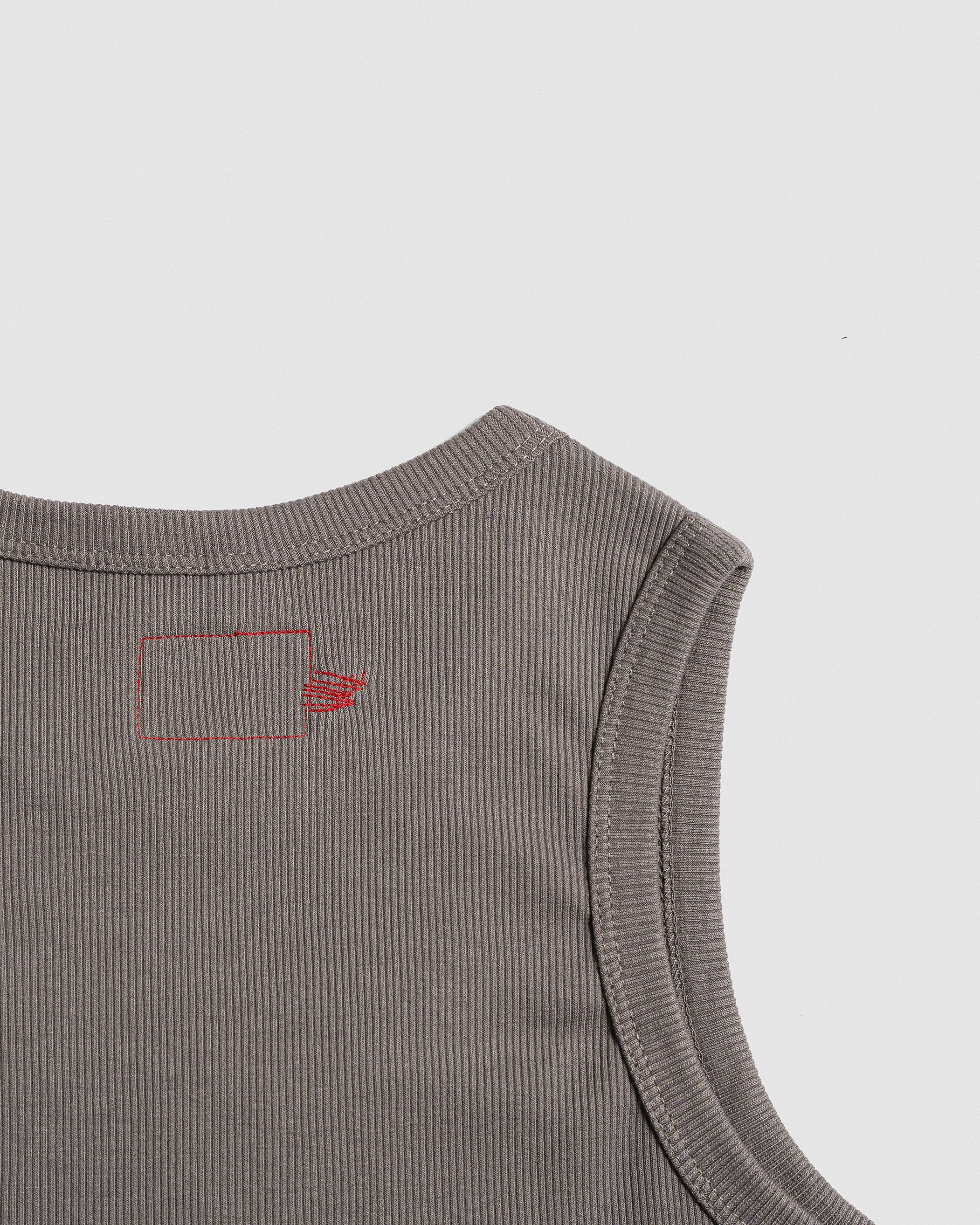 PARSE X 148 RIB CROP TOP GREY