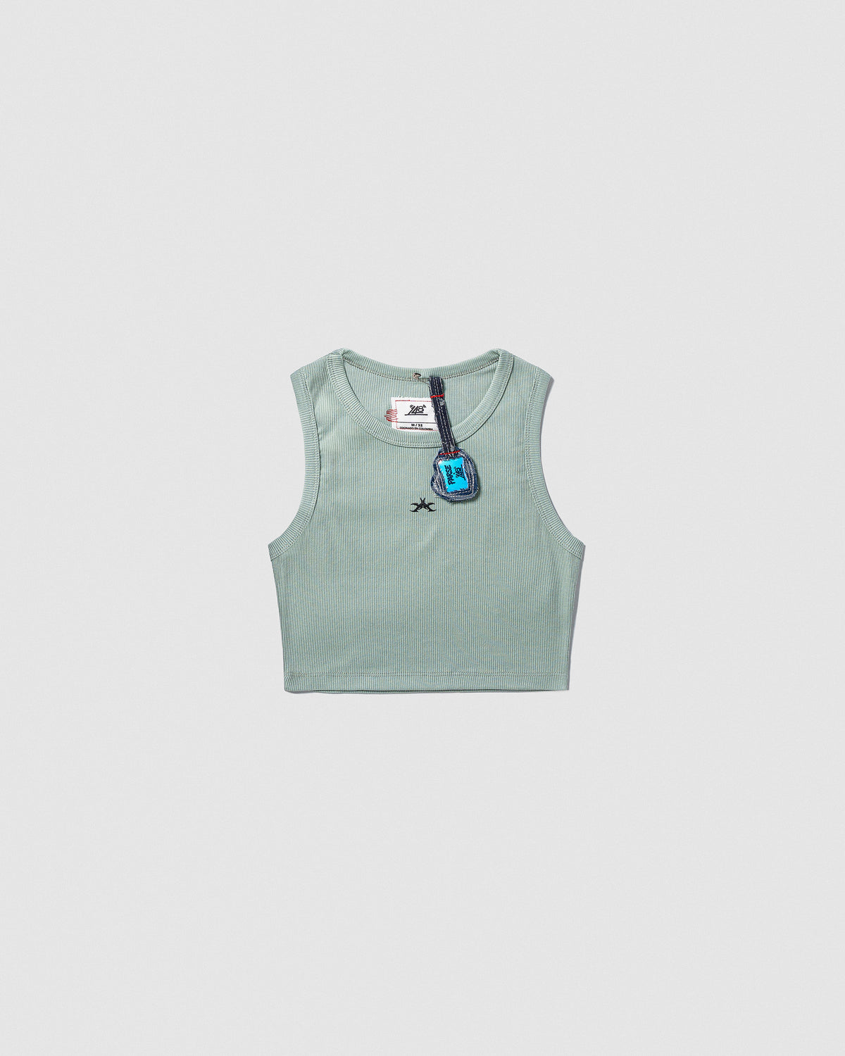 PARSE X 148 RIB CROP TOP GREEN